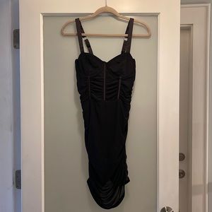 Leau black mesh mini dress